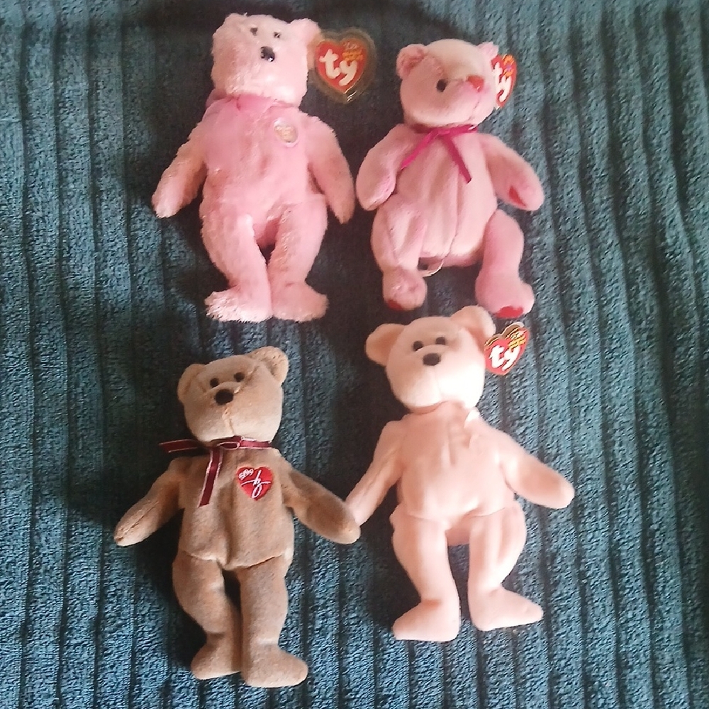 Ty Stuffed Animals Set - Pink and Brown Bears